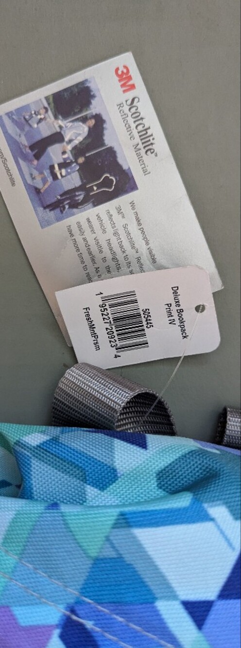 L.L. Bean Teal Geometric Backpack NWT - Picture 2 of 7